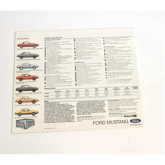 Ford  Mustang Brochure Vintage 1979 Original Car Sales Literature - Picture 2 of 4